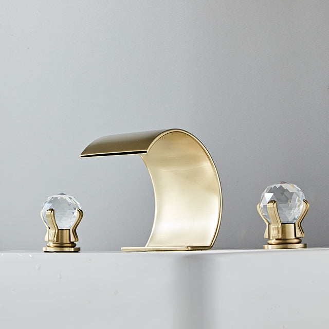 Lumière widespread waterfall faucet, brushed gold