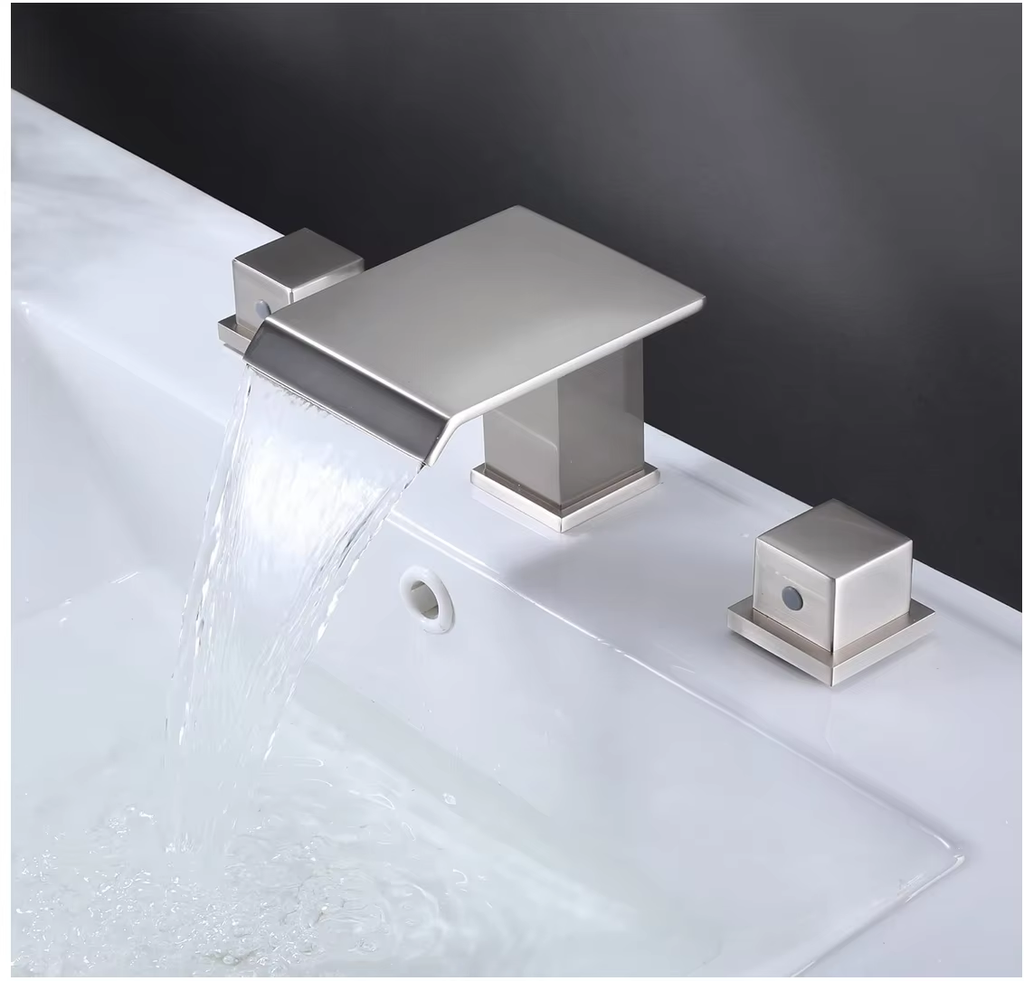 Tide waterfall faucet on a basin