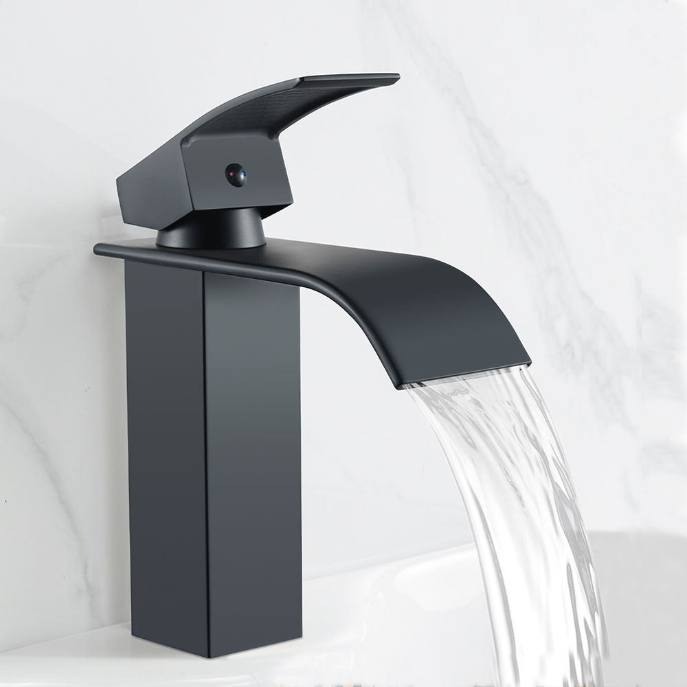 Shale Waterfall Basin Faucet, Matte Black