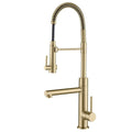 Atelier brushed gold pro-style kitchen faucet with pot filler