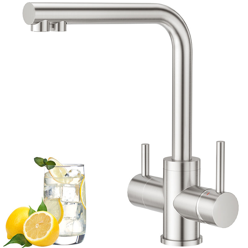 Clara 2-in-1 Filtered Water Faucet, Brushed Stainless