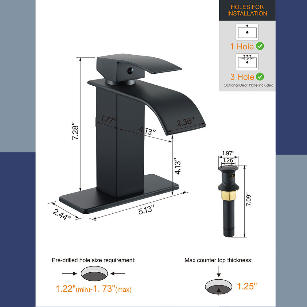 Shale faucet dimensions