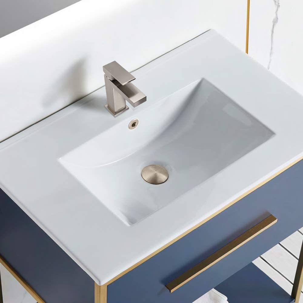 Quadra basin faucet on a vanity
