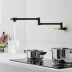 Forge Folding Pot Filler, Matte Black & Brushed Gold