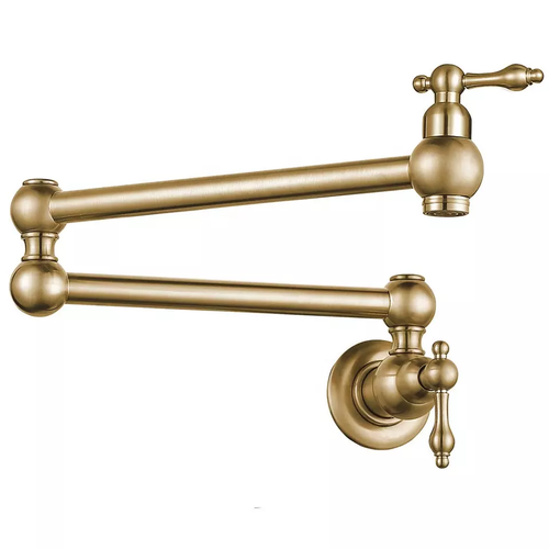 Brigade brushed gold folding pot filler