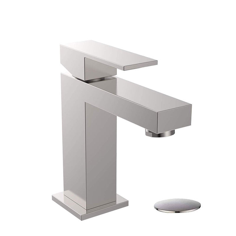 Quadra brushed nickel square basin faucet