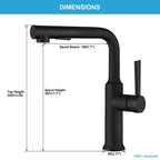 Onyx dimensions: top height, spout height and spout reach