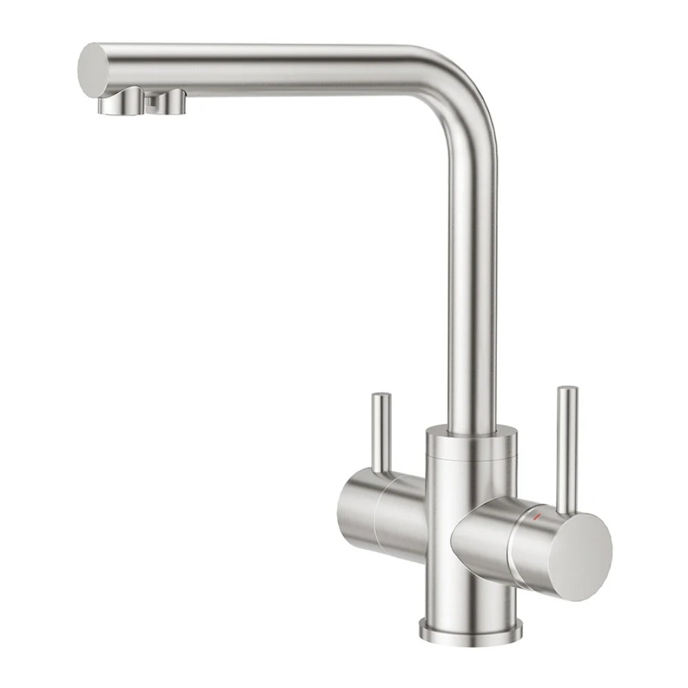 Clara 2-in-1 filtered water faucet, brushed stainless