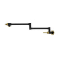 Forge folding pot filler, matte black with brushed gold handles