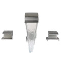 Tide widespread waterfall faucet, brushed nickel, front view